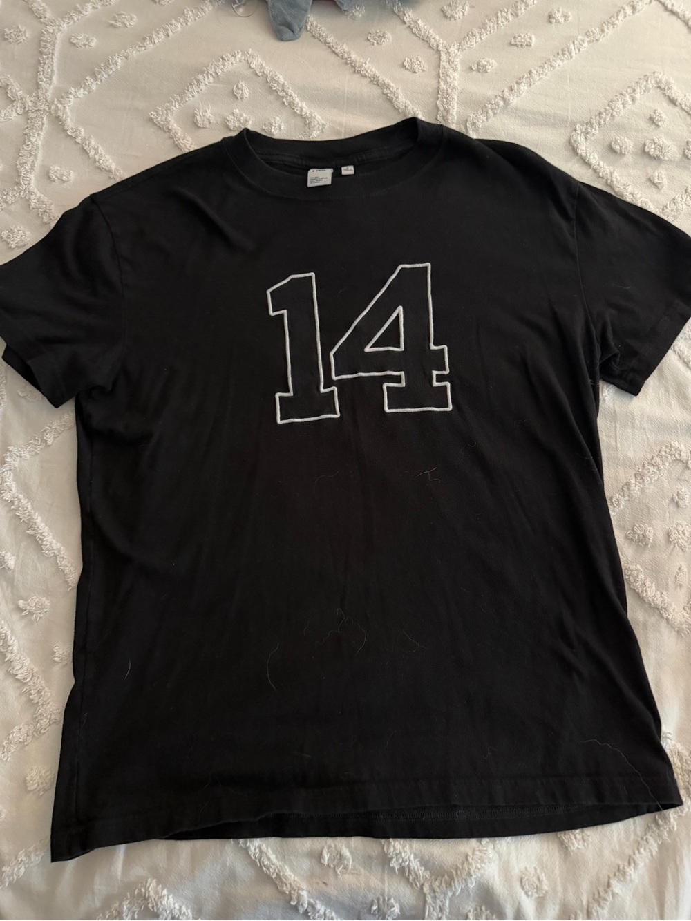 TNA Black Short-Sleeve Tee with White '14' Outline